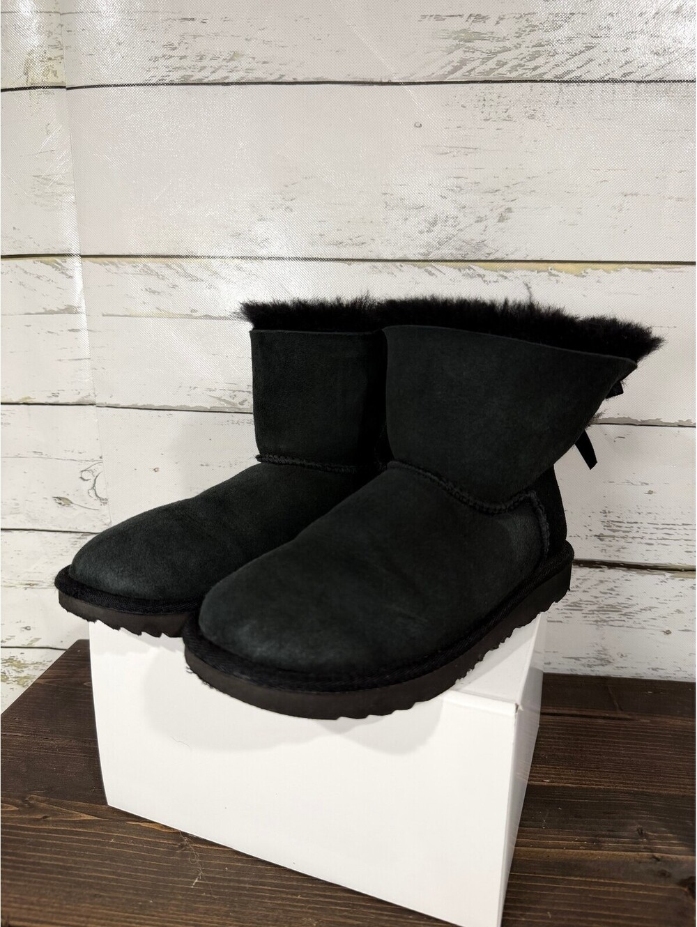 UGG Youth Mini Bailey Bow II Black Size 4Y